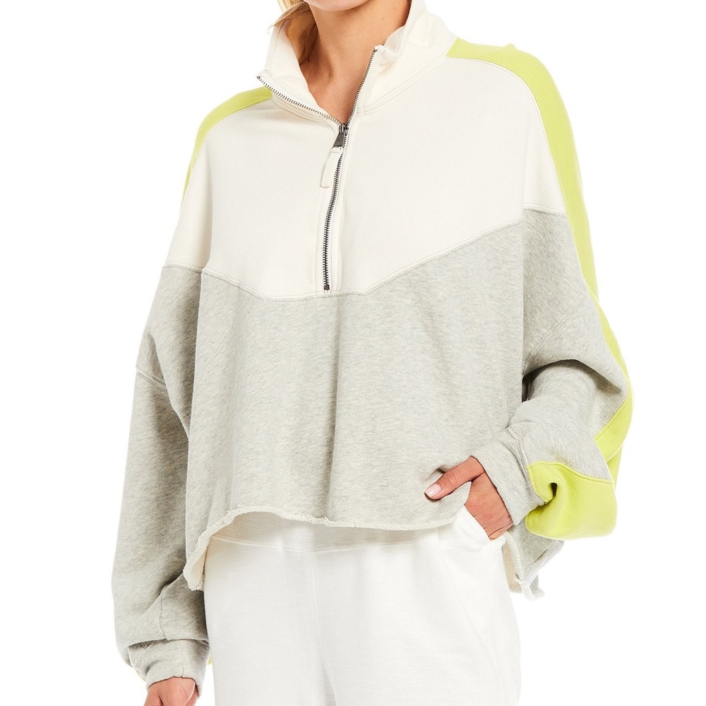 Free People Cropped 1/4 Zip